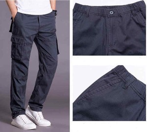 Pantalon cargo pour homme de haute qualité, en coton sergé, décontracté, long, pour l'extérieur, taille élastique, fermeture à cordon, imperméable - Product Image 5