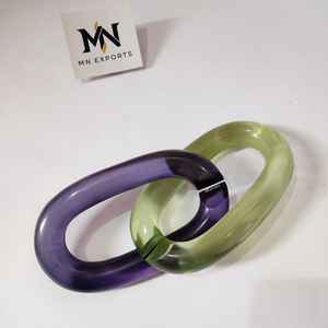 Chaîne de lien en résine pour décoration murale, chaîne murale ouverte transparente, boucle de chaîne, bijoux DIY, chaîne cubaine en plastique acrylique pour décoration murale - Product Image 2