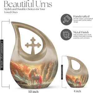 Urna de metal moderna de unicornio para mujeres, tamaño personalizado, mini urna de cremación para cenizas masculinas adultas para hombres - Product Image 2