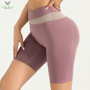 Pantalones cortos deportivos de verano de zona transfronteriza de alta elasticidad para mujer, pantalones de Fitness informales a juego de colores sólidos, ropa de Yoga desnuda media - Product Image 6