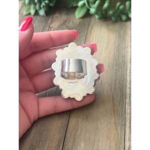 Southwest Onyx & Sterling <b>Silver</b> <b>Adjustable</b> Gemstone <b>Ring</b> - Product Image 5