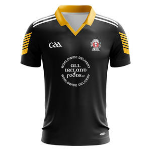 100% poliéster GAA Team Wear Sublimación Jersey Mejor calidad Diseño personalizado Mangas cortas Patrón sólido Logotipo frontal Servicio OEM - Product Image 5