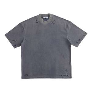 T-shirt vintage surdimensionné personnalisé lavé à la pierre pour hommes imprimé neige minérale pré lavage 100% coton t-shirts coupe ample t-shirt - Product Image 1