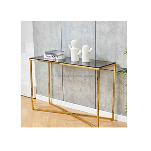 Mesas auxiliares y de café de metal modernas de diseño personalizado, acabado pintado en oro para decoración de comedor y sala de estar, muebles para el hogar - Product Image 6