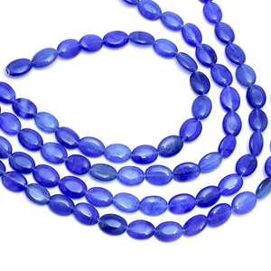 Cadena de Piedras Preciosas de Ónix Azul Natural en Forma Ovalada con 23 Cuentas de 13x18mm, Marca Chakralume, para la Fabricación de Joyas, Venta al Por Mayor de Moda - Product Image 4