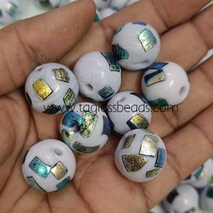 Tùy chỉnh làm thủ công Millefiori Chevron hạt hoa hạt được chế tác bằng cách sử dụng kỹ thuật làm thủy tinh truyền thống. Lý tưởng cho - Product Image 3