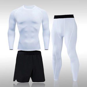 Ensemble de yoga pour hommes de la meilleure qualité avec leggings chemise et short à manches longues respirant course et fitness Quickdry vêtements pour hommes - Product Image 4