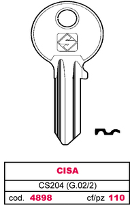 Chiave Asc Cs204 (g.Vac 2) Cisa - Product Image 1