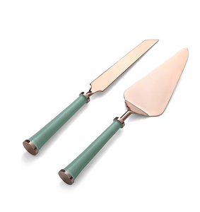 Elegante juego de servidor de pasteles con mango de resina Utensilio para servir postres de acero inoxidable para bodas y catering - Product Image 5