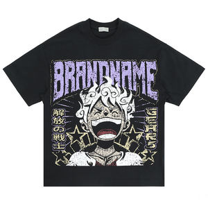 Camiseta de algodón estampada para hombre, camiseta de gran tamaño con diseño de hombros caídos, camisetas de impresión de calidad personalizada - Product Image 4