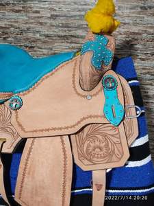 Ensemble de selle de cheval de course de baril occidental en cuir de qualité supérieure indien équipement d'équitation anglais personnalisé de haute qualité meilleur - Product Image 4