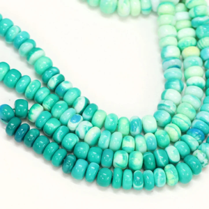 Hermosas Cuentas de Ópalo Verde Oscuro en Forma de Rondelle Lisa, 15' 8-10mm, Cuentas de Piedras Preciosas Lisas de Calidad AAA - Product Image 5