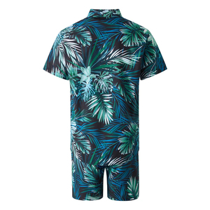 Men's Casual Print Shirt and Shorts Set for Summer and Winter Beach Wear 2 Piece Set - Product Image 3