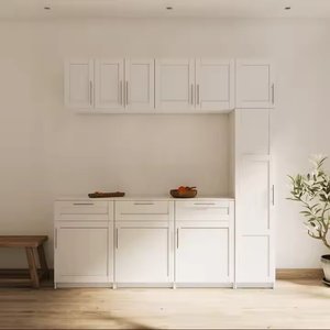 Armoires de cuisine modernes modulaires blanches à panneaux plats à finition brillante, meubles de cuisine modernes, designs de luxe - Product Image 4