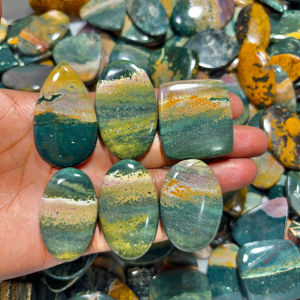 หินแจสเปอร์หลังเบี้ยทรงหลวมผิวเรียบสำหรับการผลิตเครื่องประดับหินบำบัดทำมือ - Product Image 1