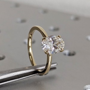 Customized 14K Gold Wedding Band Men's Engagement Ring Oval Cut Lab Grown Moissanite VVS Clarity IGI Classic Diamond Fine Rings - Product Image 5