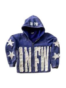 Sudaderas con capucha desgastadas unisex de secado rápido estampado High Street patrón básico de algodón mezclado de Pakistán traje de temporada de invierno - Product Image 2