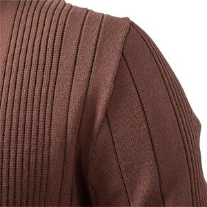 Polo de Lujo para Hombre, Cálido al Tacto, 100% Algodón, Color Sólido, Manga Larga para Otoño e Invierno, Transpirable, de Punto, Estampado, para Negocios - Product Image 4