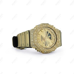 Reloj G-Shock con Bisel Redondo y Diamante Grande, Movimiento de Cuarzo, Caja Plateada de Alta Calidad, Unisex, Adulto, Lujo, Mejor Precio - Product Image 2