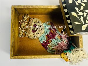 2024 Venta caliente artesanía india caja de joyería con incrustaciones de hueso hechas a mano para decoración del hogar y promoción de regalos - Product Image 2