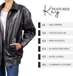 Chaqueta de cuero de gran tamaño Mujer-Chaqueta de Otoño de cuero de piel de cordero para trajes de talla grande de moda para mujer - Product Image 5