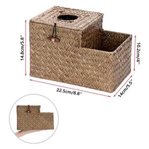 กล่องใส่กระดาษทิชชู กล่องเก็บของทำมือจากหญ้าทะเล  งานฝีมือ  เป็นมิตรกับสิ่งแวดล้อม  ของตกแต่งบ้านจากธรรมชาติ  ขายส่งจากเวียดนาม - Product Image 5