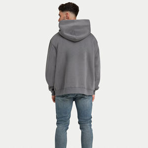 Sudadera con capucha para hombre de felpa francesa de alto gramaje, con hombros caídos, lisa, personalizable, oversize, cuello redondo, MOQ bajo - Product Image 5