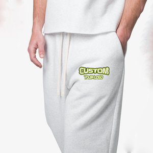 Mode peigné léger décontracté empilé pantalons de survêtement coton blanc lâche survêtement pantalon taille élastique Baggy écologique - Product Image 4