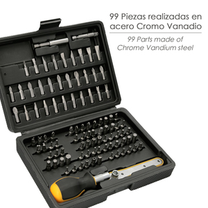 Set di Punte e Adattatore 1/4" in Valigetta, 99 Pezzi Cromo Vanadio - Product Image 2
