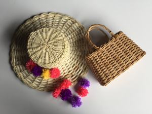 Bolsos de Moda de Ratán para Mujer, Hechos a Mano, Elegantes, Decoración Floral Ecológica, Materiales Naturales, Dos Correas, Cierre con Cordones, 1L - Product Image 3