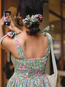 Vestido indio con estampado floral elegante de algodón con bloque de mano, regalo de boda personalizado para novia, ropa de verano, cubierta de playa, vestido largo a la venta - Product Image 3