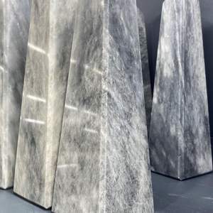 Obélisque gris en marbre naturel fait à la main, moderne, résistant au feu, garantie 5 ans, revêtement mural pour salle à manger et cuisine, villa et hôtel - Product Image 1