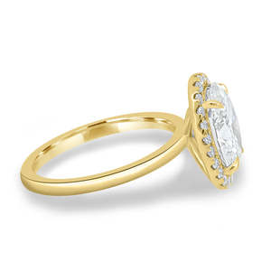 แหวนหมั้นทำจากทองคำ14K สีเหลืองทองที่ผ่านการรับรองจาก IGI เครื่องประดับงานแต่งงานสไตล์คลาสสิกสำหรับผู้หญิง - Product Image 2