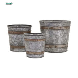 Maceta de metal galvanizado de alta calidad de lujo con mango cómodo para uso doméstico o en jardín restaurante - Product Image 3