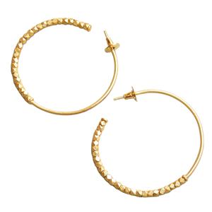 ต่างหูห่วงทองเหลืองแท้ ห่วงหินธรรมชาติแท้ ชุบทอง 18K รูปทรงเรขาคณิต คลาสสิก ทันสมัย พรีเมียม พร้อมส่ง B2B - Product Image 4