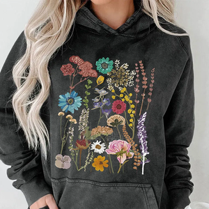 Pull à capuche avec logo personnalisé OEM 100% coton Sweat à capuche Streetwear surdimensionné Vintage Acid Wash Distressed Sun Faded Hoodies - Product Image 1