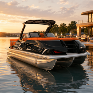 Bateau ponton sportif de luxe certifié CE pour S22A, 22 pieds, pour la pêche, la location familiale, en aluminium, avec moteur hors-bord, 200 CV - Product Image 3