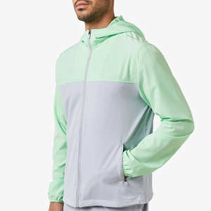 Conjunto Deportivo Personalizado de Fabricante, Conjunto de Dos Piezas de Pantalones Cortos y Chaqueta Cortavientos de Nailon con Cremallera para Hombre - Product Image 2