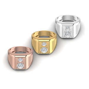 Bijoux de mode personnalisables de haute qualité en argent sterling 925 glacé coupe ronde diamant cultivé bague au design unique pour hommes - Product Image 3