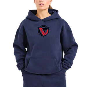 Femmes décontracté surdimensionné pull à capuche hiver chaud poids lourd personnalisé sweats avant Streetwear confortable imprimé - Product Image 4