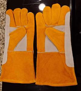 Heavy Duty Cowhide Leather <b>Welding</b> Gloves 12-Inch Length Heat Resistant Molten Metal Protection <b>Flux</b>-Cored Arc <b>Welding</b> Gloves - Product Image 3