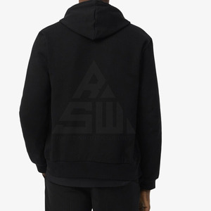 Nouveau style, sweat à capuche zippé pour homme, vente en gros personnalisée, haute qualité, écologique, respirant, uni, teint en fil, polyester/coton 300g - Product Image 3