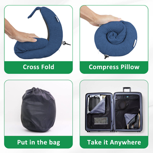 Memory Foam <b>Travel</b> <b>Neck</b> <b>Pillow</b>, 360 Ergonomic Support Function <b>for</b> <b>Travel</b> with <b>Pillow</b>, Mask, Earplugs, Storage Bag No Latex - Product Image 3
