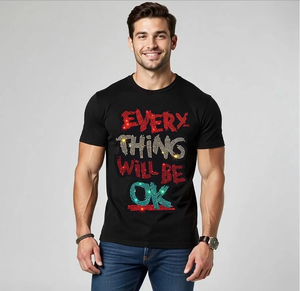 Camiseta multicolor con diamantes de imitación, camiseta 400 Gsm, Camiseta con estampado de varios patrones, camiseta con calavera de diamantes de imitación coloridos ostentosos personalizados - Product Image 2