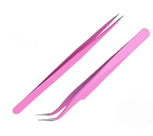 Pinzas para pestañas con logotipo personalizado en material de acero inoxidable/pinzas para pestañas ligeras de fabricación profesional - Product Image 2