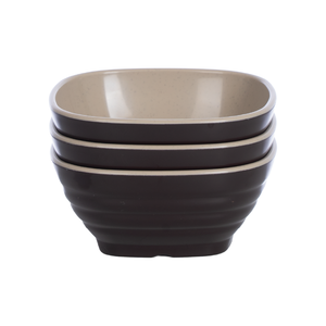 Tazón de Arroz Cuadrado de Dos Tonos Hokori 6807, Tazón de Comedor de Plástico ABS Duradero con Diseño Texturizado - Product Image 4