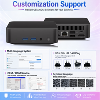 Mini PC Intel N95 Windows 11, 8/16/32 Go de RAM DDR4 en option et SSD NGFF, boîtier en plastique, ports USB, RJ45, ordinateur de bureau professionnel
