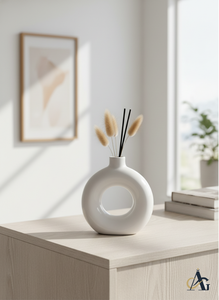 Jarrón de Cerámica Blanco Brillante Esmaltado para Bodas, Hojas Secas, Hierba de Pampas, Moderno, Ecológico, Resistente a Altas Temperaturas - Product Image 2