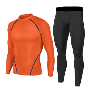 100% Top Haute Qualité Compression Fitness Costume À Manches Longues À Séchage Rapide Respirant Solide Motif Compression Ensemble - Product Image 1