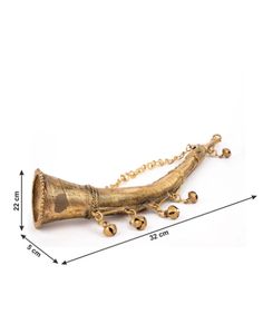 Instrumento Musical de Arte Dokra, Trompeta Todi, Adorno Colgante Dorado, Decoración Moderna para el Hogar - Product Image 6